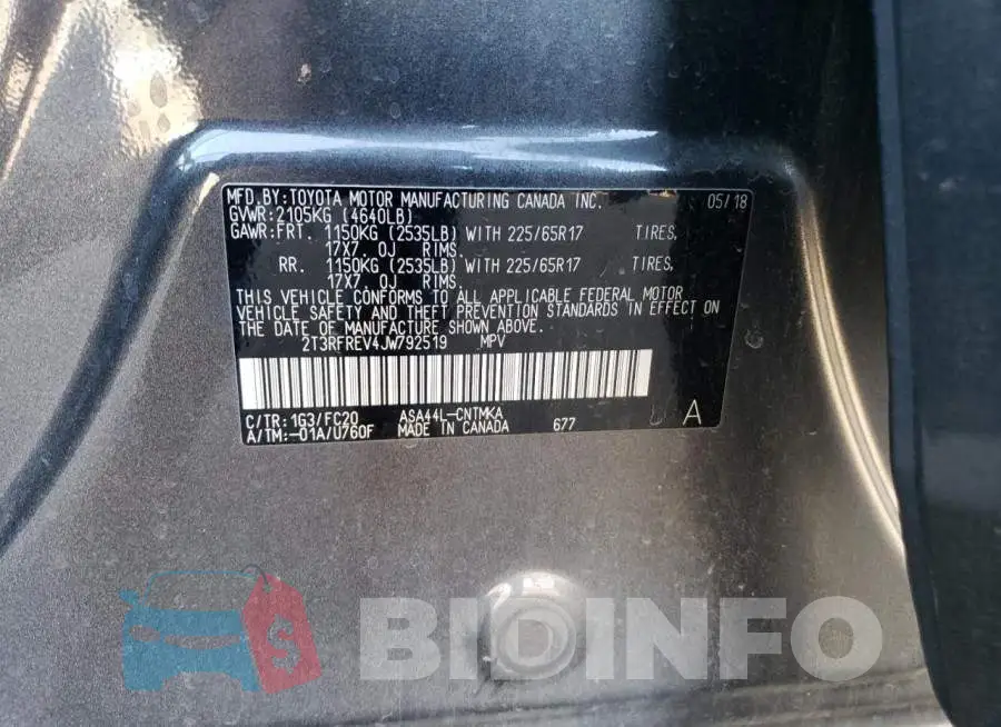 2T3RFREV4JW792519 Photo# 13