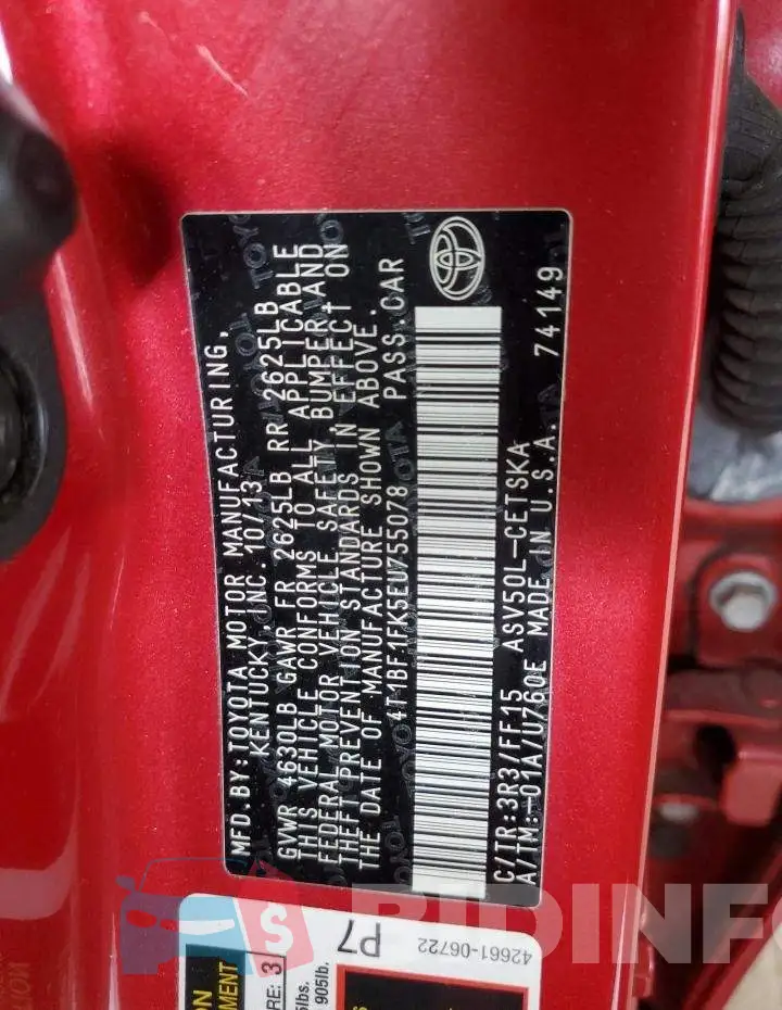 4T1BF1FK5EU755078 Photo# 13