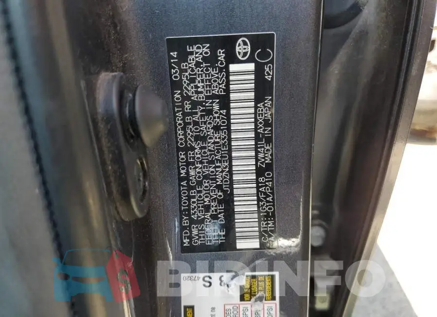 JTDZN3EU1E3351074 Photo# 12