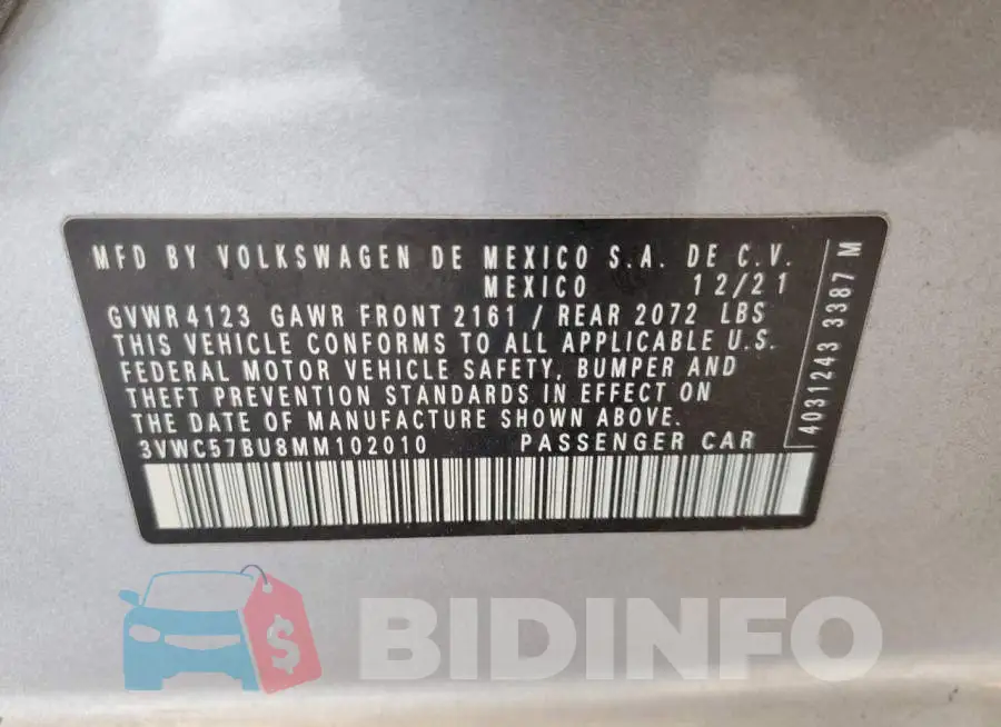 3VWC57BU8MM102010 Photo# 12