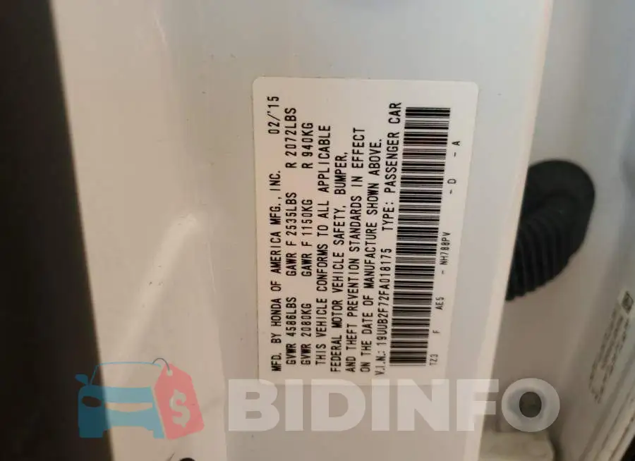 19UUB2F72FA018175 Photo# 12