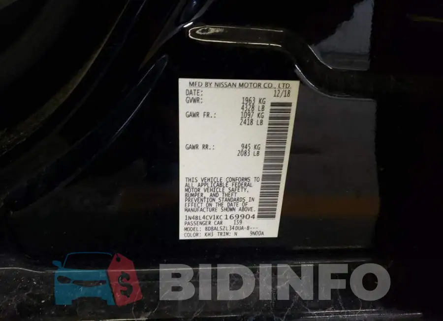 1N4BL4CV1KC169904 Photo# 12
