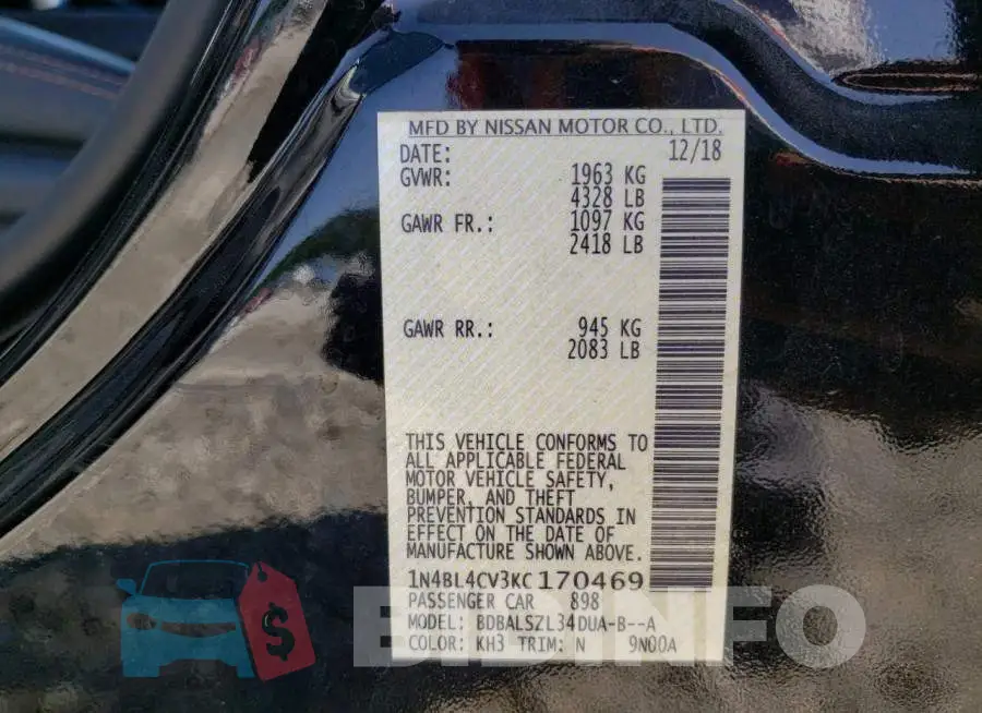1N4BL4CV3KC170469 Photo# 12