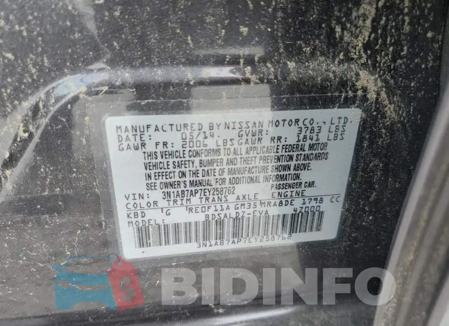3N1AB7AP7EY258762 Photo# 12