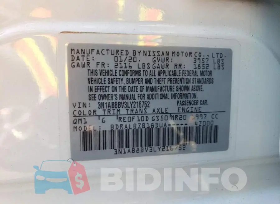 3N1AB8BV3LY216752 Photo# 13