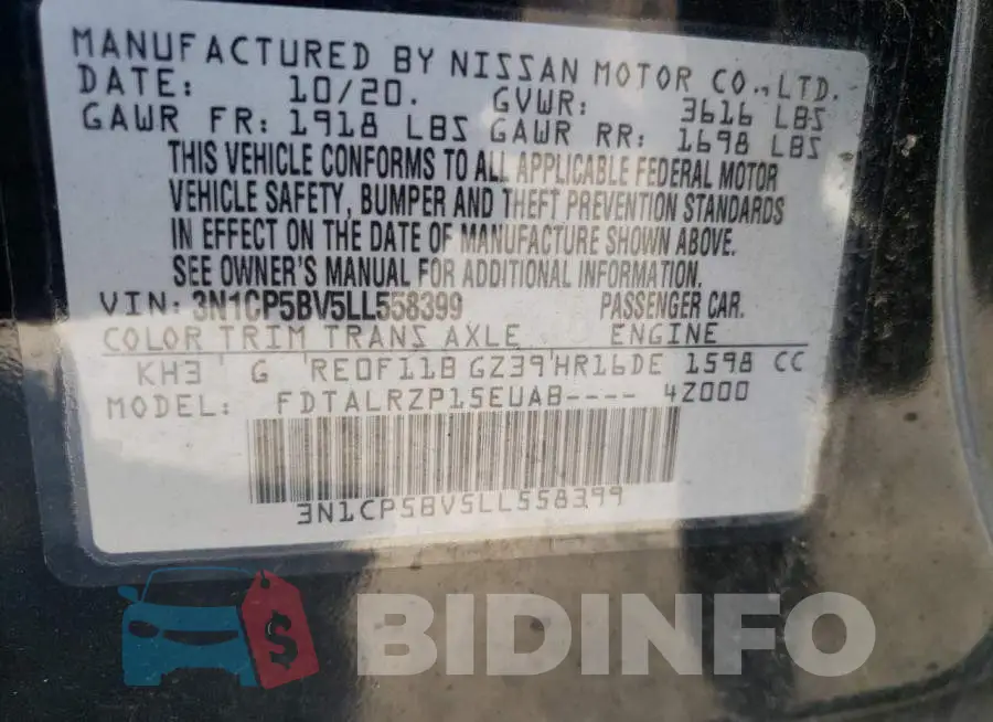 3N1CP5BV5LL558399 Photo# 10
