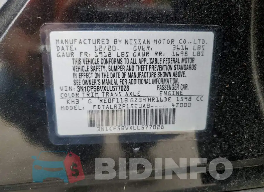 3N1CP5BVXLL577028 Photo# 12