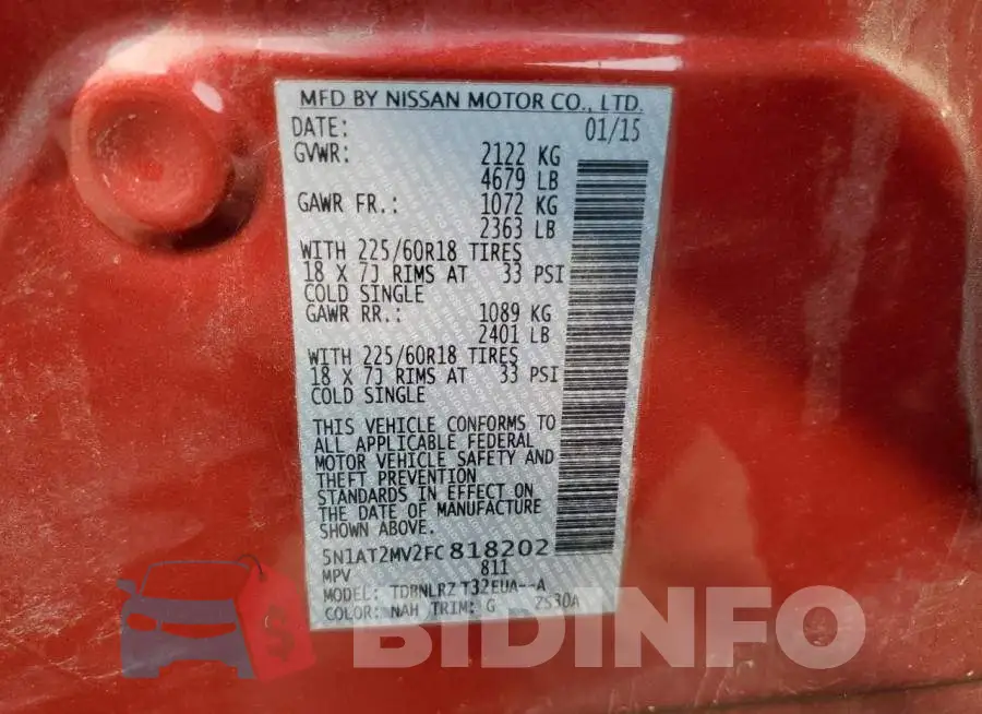 5N1AT2MV2FC818202 Photo# 14