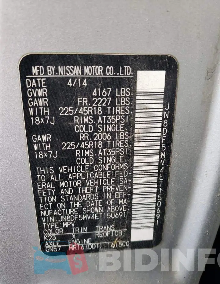JN8DF5MV4ET150691 Photo# 13