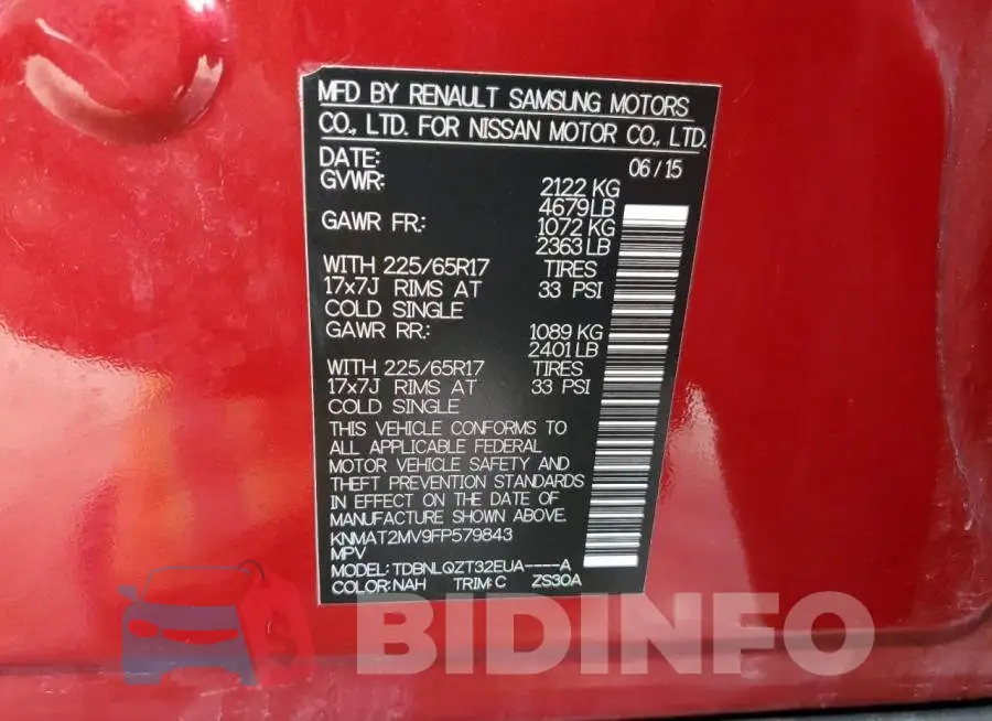 KNMAT2MV9FP579843 Photo# 13