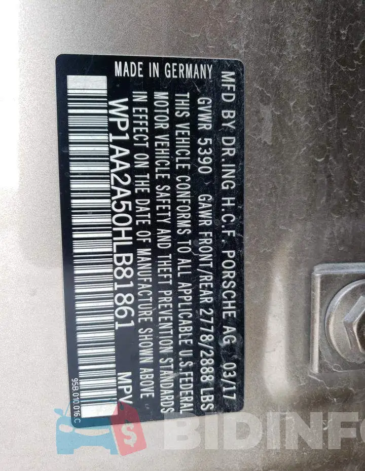 WP1AA2A50HLB81861 Photo# 13