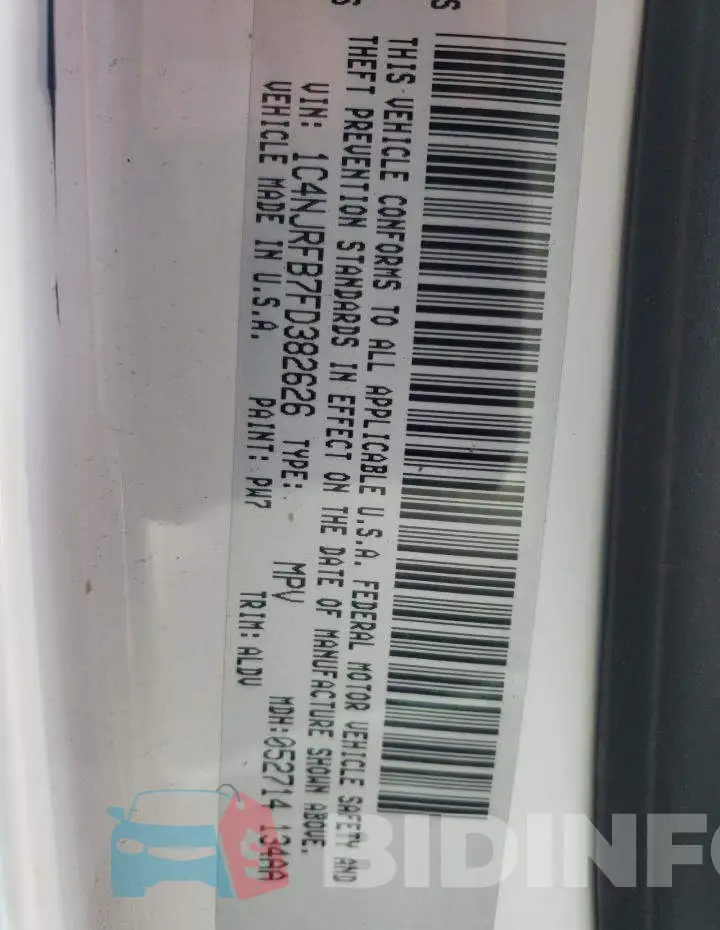 1C4NJRFB7FD382626 Photo# 10