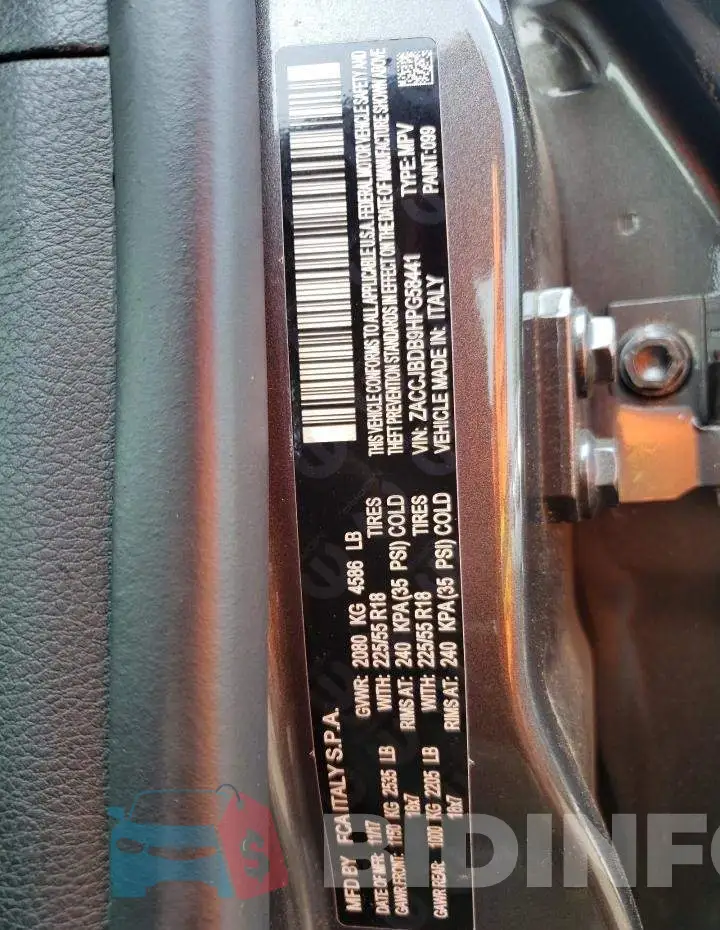 ZACCJBDB9HPG58441 Photo# 12