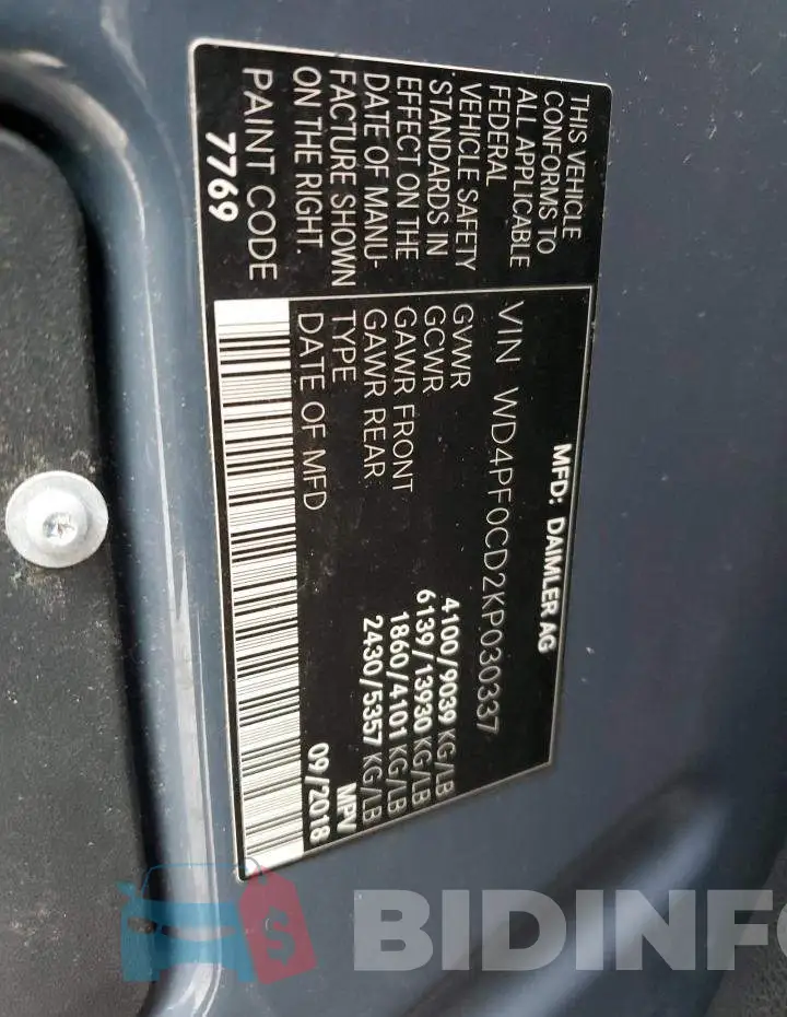 WD4PF0CD2KP030337 Photo# 13