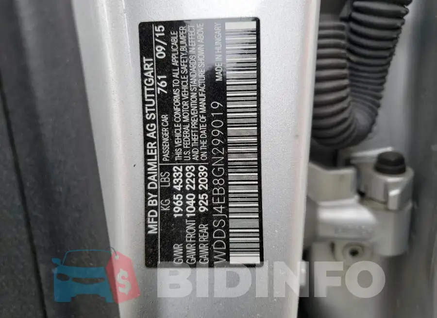 WDDSJ4EB8GN299019 Photo# 12