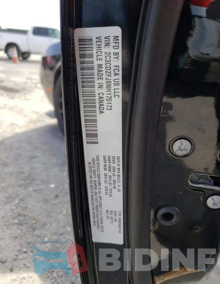 2C3CDZFJ8NH175173 Photo# 12