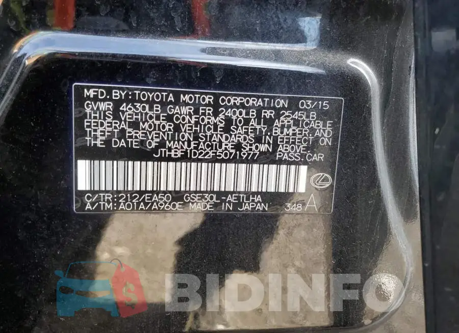JTHBF1D22F5071977 Photo# 13