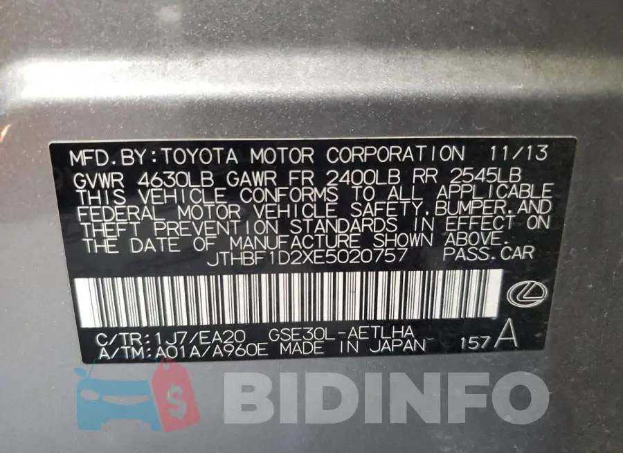 JTHBF1D2XE5020757 Photo# 13
