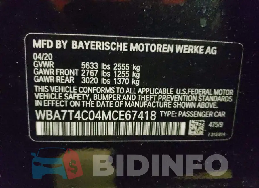 WBA7T4C04MCE67418 Photo# 13