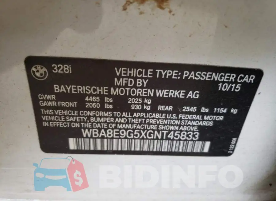 WBA8E9G5XGNT45833 Photo# 12