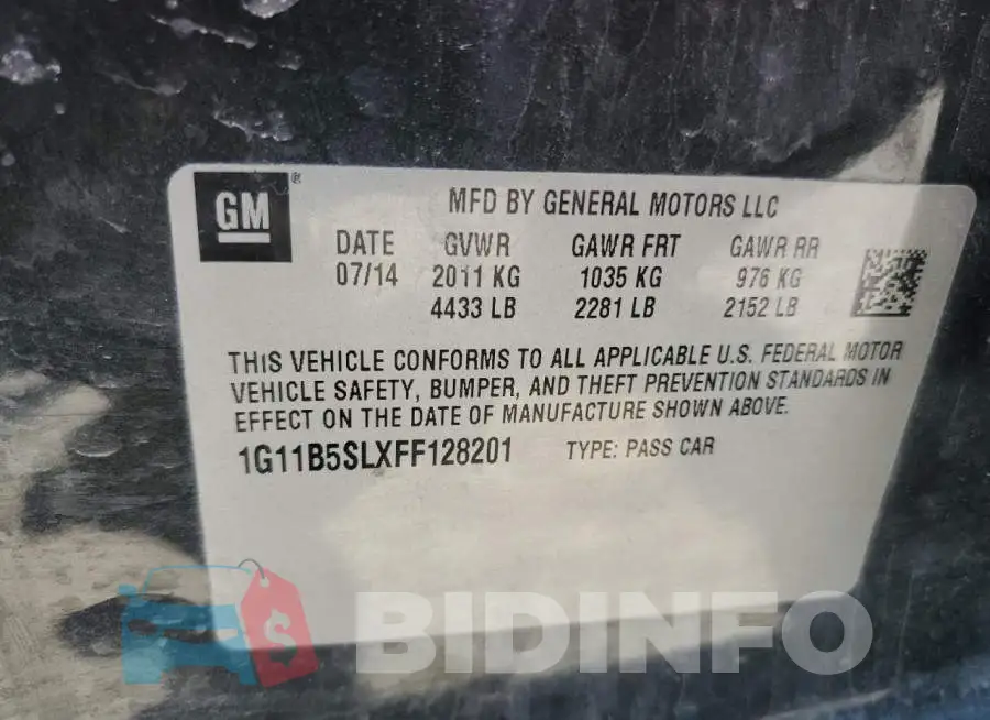 1G11B5SLXFF128201 Photo# 12