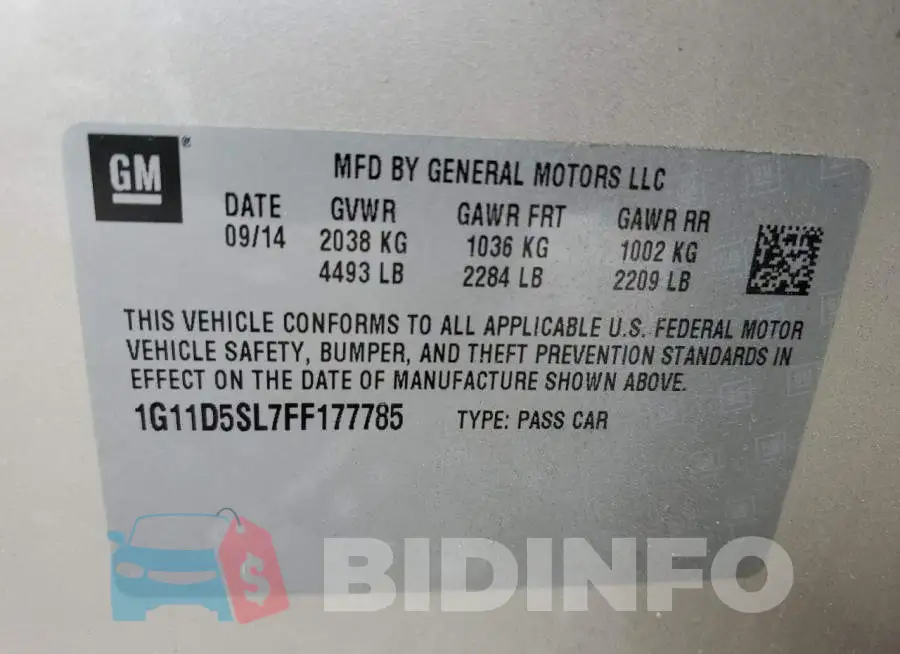 1G11D5SL7FF177785 Photo# 12