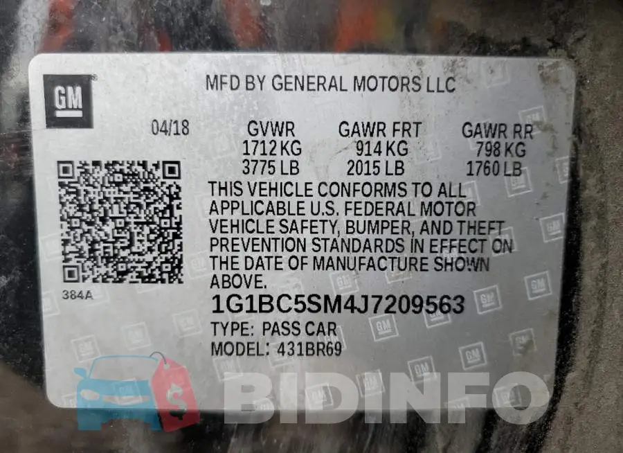 1G1BC5SM4J7209563 Photo# 12