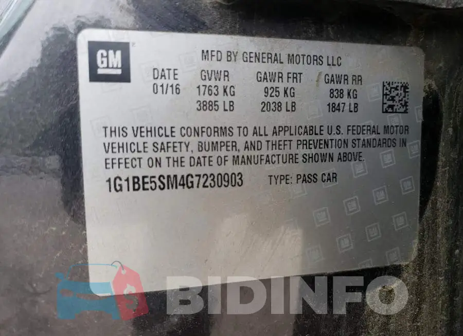 1G1BE5SM4G7230903 Photo# 12