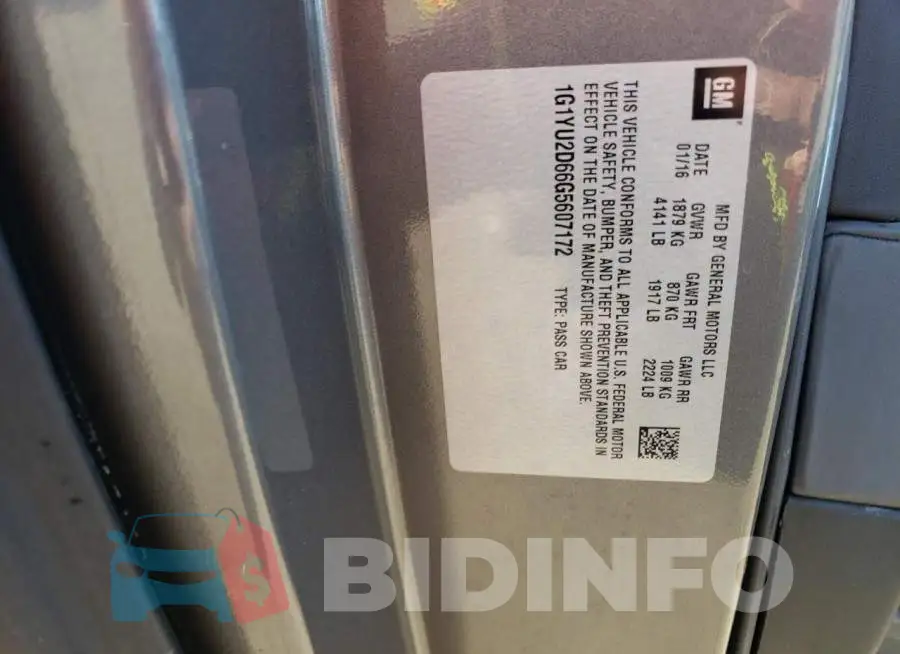 1G1YU2D66G5607172 Photo# 12