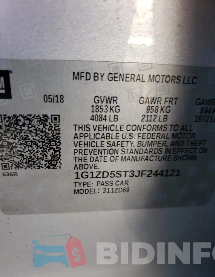 1G1ZD5ST3JF244121 Photo# 12