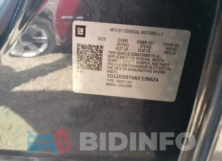 1G1ZD5ST6KF139624 Photo# 12