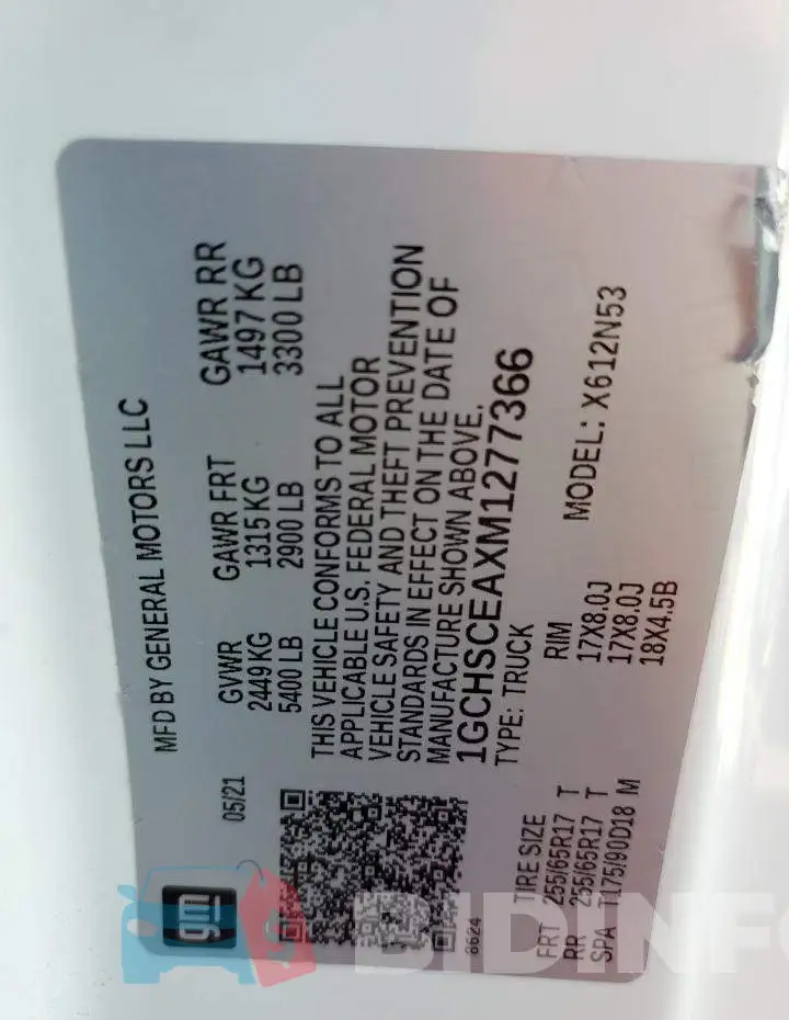 1GCHSCEAXM1277366 Photo# 12