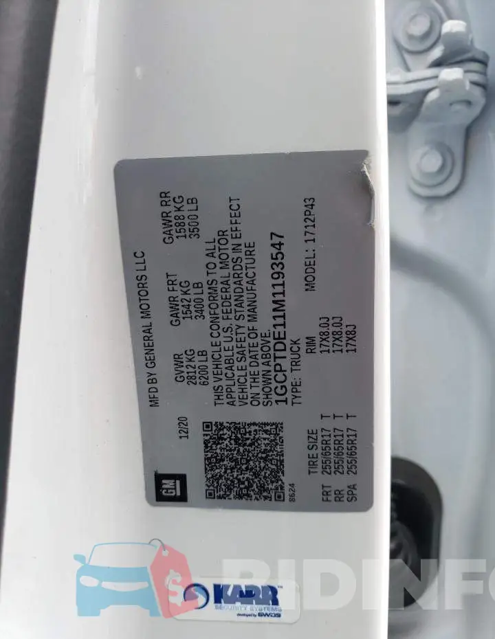 1GCPTDE11M1193547 Photo# 12