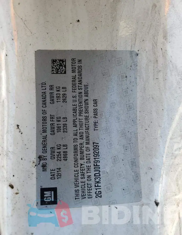 2G1FK3DJ0F9192097 Photo# 12