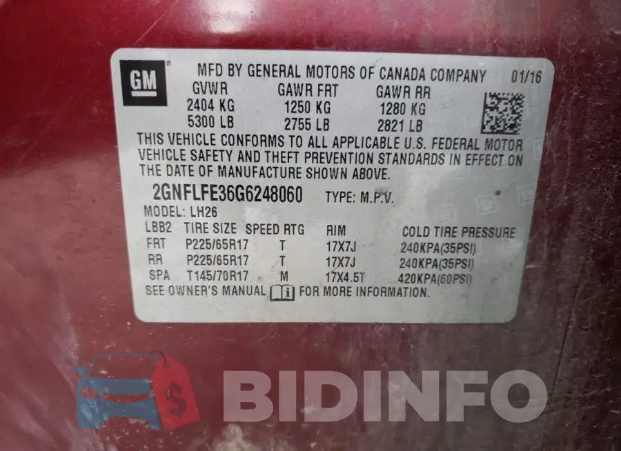 2GNFLFE36G6248060 Photo# 10