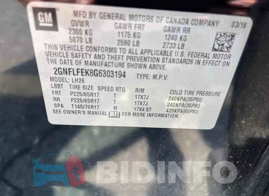 2GNFLFEK8G6303194 Photo# 10