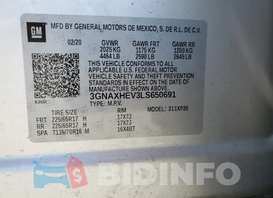 3GNAXHEV3LS650691 Photo# 13