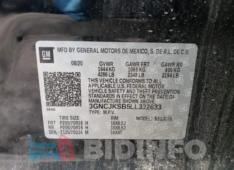 3GNCJKSB5LL332633 Photo# 13