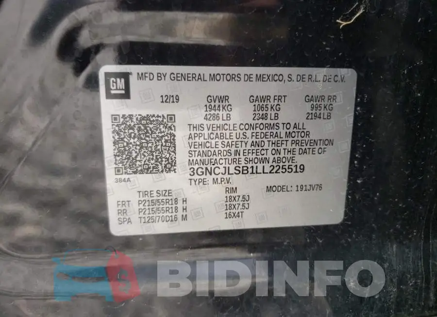 3GNCJLSB1LL225519 Photo# 13