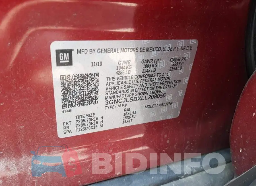 3GNCJLSBXLL208055 Photo# 12