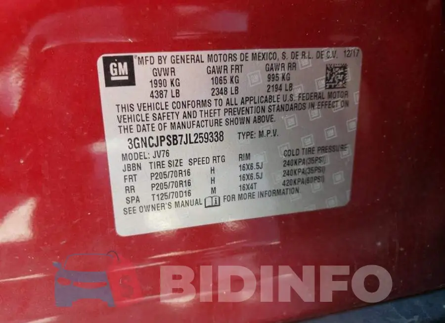 3GNCJPSB7JL259338 Photo# 13