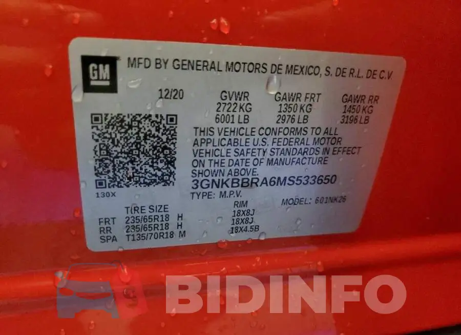 3GNKBBRA6MS533650 Photo# 13