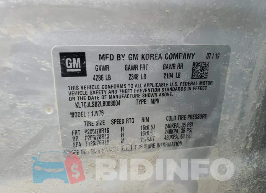 KL7CJLSB2LB008004 Photo# 14