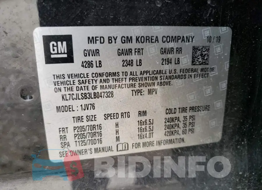 KL7CJLSB3LB047328 Photo# 13