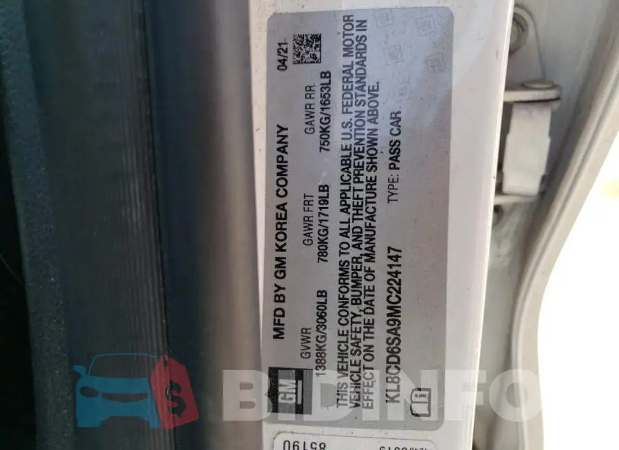 KL8CD6SA9MC224147 Photo# 13