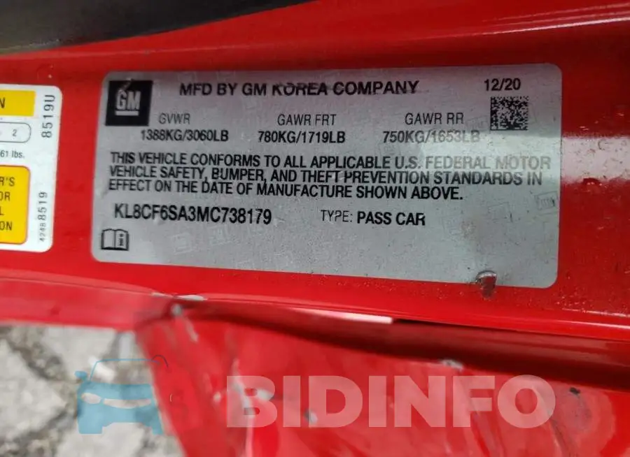 KL8CF6SA3MC738179 Photo# 13