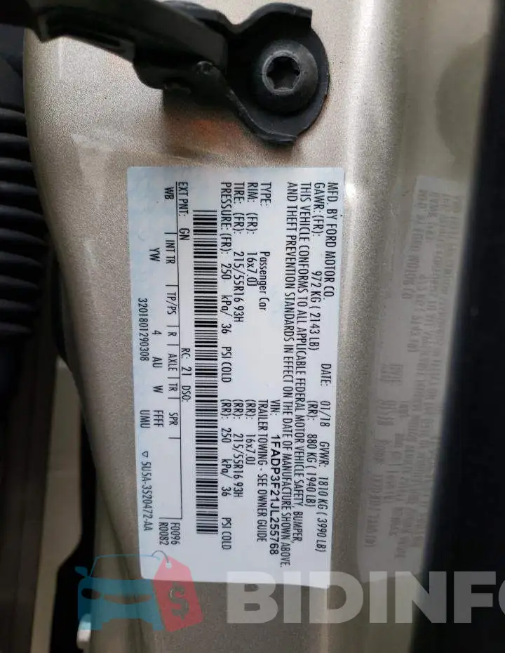 1FADP3F21JL255768 Photo# 12