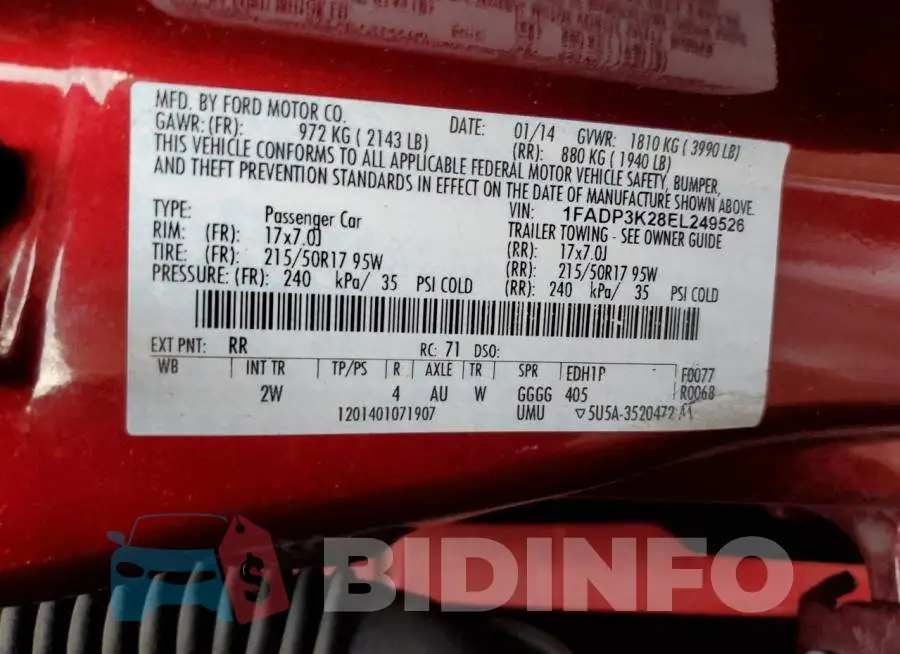 1FADP3K28EL249526 Photo# 12