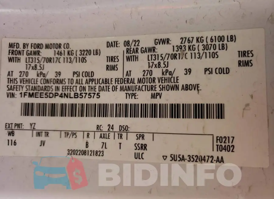 1FMEE5DP4NLB57575 Photo# 12