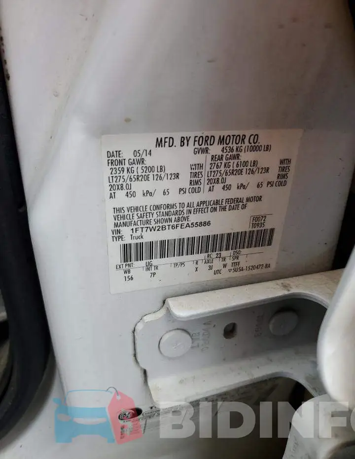 1FT7W2BT6FEA55886 Photo# 12